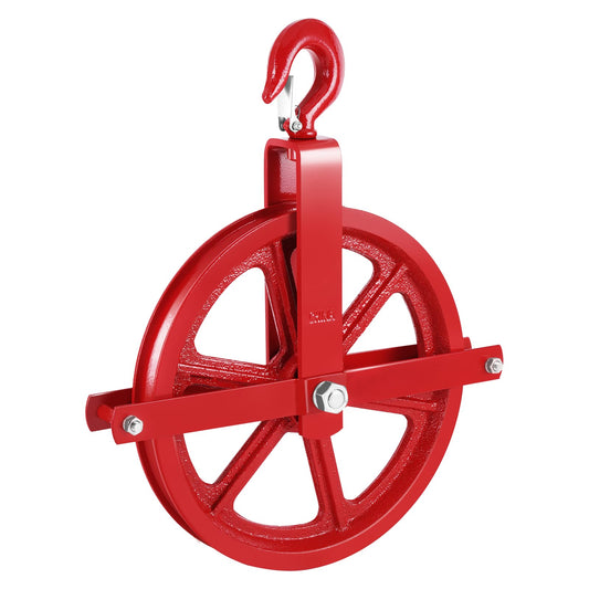YJINGRUI Scaffold Hoist Pulley, 12" Scaffolding Wheels Cast Iron, 1000lbs Pulley Wheel Gin Wheel, Gin Block Pulleys for Lifting