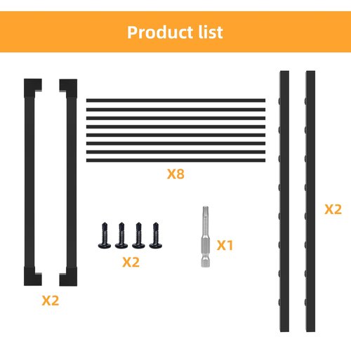 Deck Fence Gate Outdoor, 32''H Gate for 36''H Deck, Black Heavy Duty Steel Anti-Rust Door with Adjustable Width (Up to 48"), Metal Gate for Residential, Yard, Patio(No Hinge)