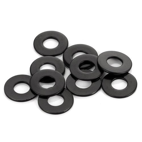 100 PCS #8 Black Flat Washer, 3/7" Outer Diameter, 304 Stainless Steel Metal Washer for Screws and Bolts