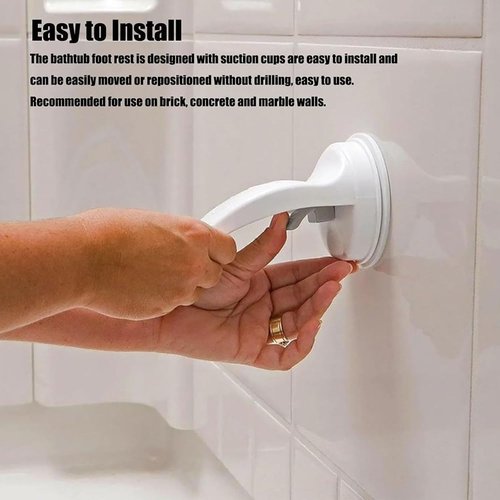 Freshystep Shower Step, Portable Shower Step with Powerful Suction Cup and No Drill Design for Shaving Legs, Shower Foot Rest for Toilet Use, Adjustable Bathroom Pedal for All Ages