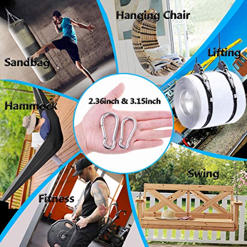 Ekunbuy 2.36 Inch Stainless Steel Spring Snap Hooks 8pcs Heavy Duty Rope Connectors