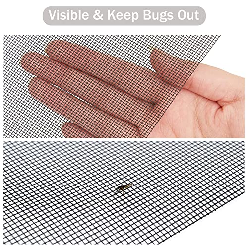 SAKURRY 48'' x 99'' Fiberglass Window Screen Replacement Kit with Roll Tool & Spline - Black