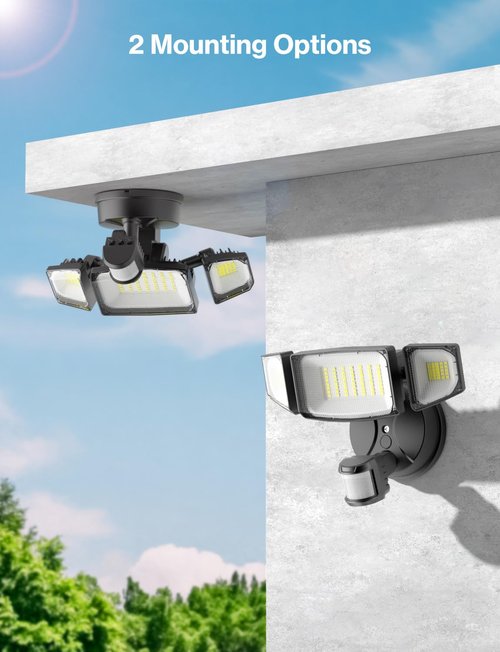 iMaihom 50W Motion Sensor Outdoor Lights, 5000LM Motion Sensor Flood Light, Dusk to Dawn Outdoor Lighting, 6500K LED Security Light, IP65 Waterproof Motion Detector Lights for Outside, Black