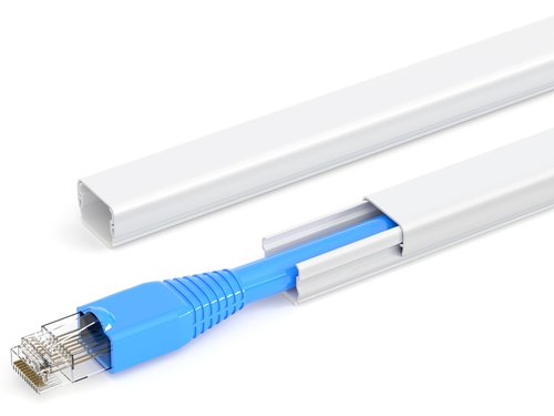 Cord Hider for One Wire, 102in Cable Hider Concealer, Paintable Wall Wire Covers, PVC Cable Management Raceway for A Thick Extension Cord, 6 x L17in W0.59 H0.4in, White