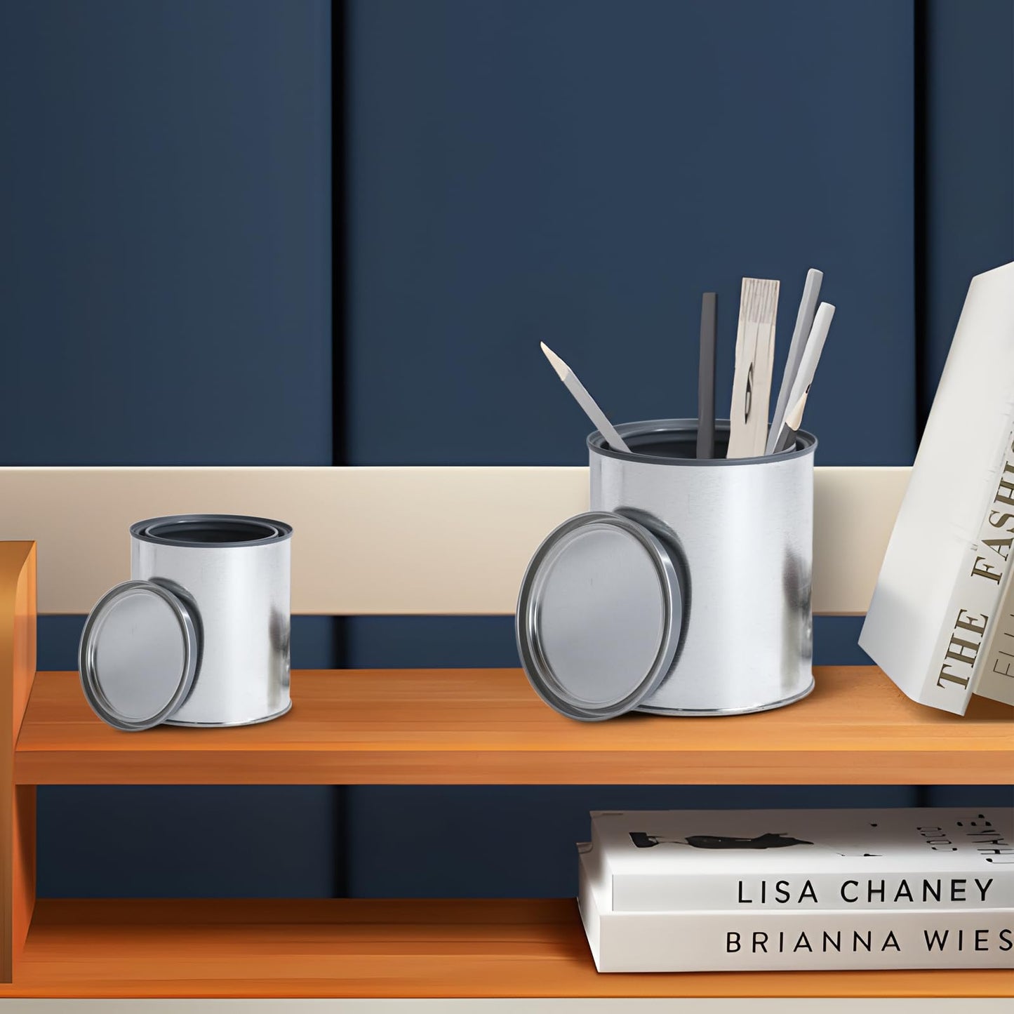 Litoexpe 8 Pcs 1/4 Pint Size Empty Metal Paint Cans, 0.5 Cup Paint Storage Containers with Lids Capacity Touch Up Paint Containers for DIY Projects Leftover Pain