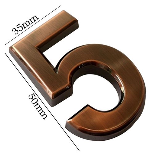 Self Adhesive House Numbers 3D Bronze/Grey ABS Mailbox Numbers Sign 2 Inch Modern Door Number Sticker for Outside Address Hotel Yard Post Room Office Outdoor Decoration(Bronze 9)