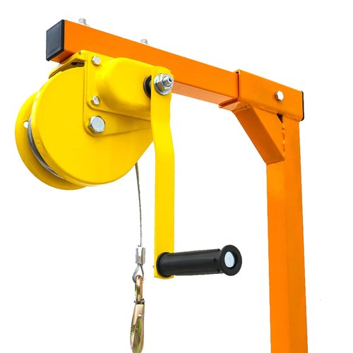 RQR Air Conditioning Crane, Hand Winch Combo, 50 FT Lifting Height Outside Installation Lifting Tool Kit, 450 LBS Load Capacity, for Mini Split, Roof Garage Installation