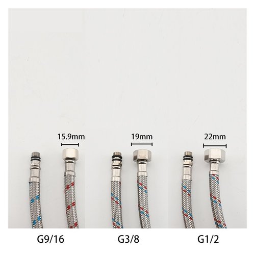 G1/2 G3/8 G9/16 Stainless steel metal woven cold and hot water inlet hose Household toilet water heater accessories pipes(50CM_G3-8)