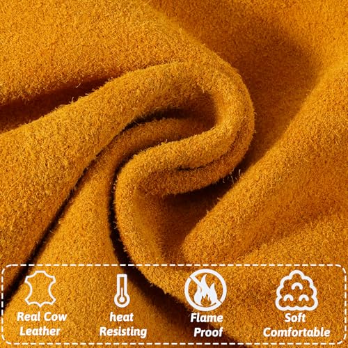 2 Pair Leather Welding Sleeves, Leather Arm Guards Welding Sleeves Heat&Flame Resistant Arm Protection for Men and Women