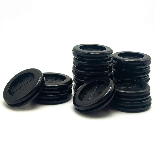 EASYEAH 1-1/4 in Rubber Grommets for Wiring,1 in ID, Double-Sided Rubber Plugs for Holes Firewall Grommet Automotive, Wire Cable Protection for Metal Electric Box, 15 Pcs 25.4x30 mm, Black