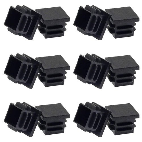 Suiwotin 12Pack 19mm (3/4 Inch) Square Plastic Plugs, End Caps for Square Tubing/Black