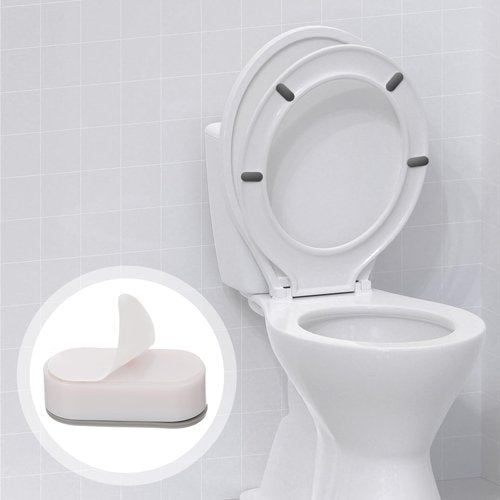 8 Pcs Toilet Seat Bumper for Bidet, Adhesive Toilet Seat Bumper for Use with Bidet Universal Grey Buffer Spacers (4.5 x 2 x 1.6 cm)