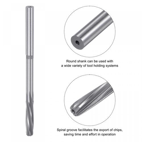 uxcell Chucking Reamers, 7mm H7 4241 High Speed Steel Spiral Flutes Lathe Machine Reamer Milling Cutter