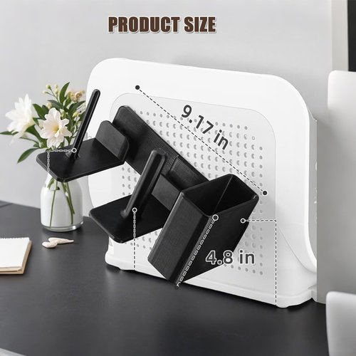 Cup Organizer for Ninja Slushie Machine FS301 & FS300-3-in-1 Side-Mounted Holder for Cups, Lids & Straws - Accessories for Ninja Slushie Machine (black)