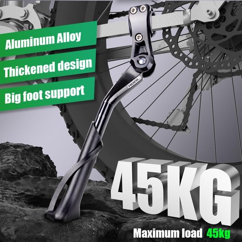 RBRL Bike Kickstand, Stable Durable Aluminum Alloy Bicycle Kickstand, Suitable for 24-29 Inch Mountain Bike, Road Bike, E-Bike, Heavy Duty Load 100lbs, Adjustable Length Bike Stand