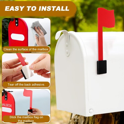 Mailbox Flag Replacement, Red Mailbox Flag Universal for Outgoing Mailbox, Strong Adhesive Red Flags for Mailboxes Outside, Sticks to Most Surfaces Easily(COLOR:red)