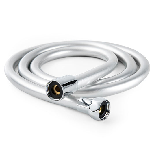 OFFO Ultra-Flex Shower Hose, Premium RV PVC Handheld Shower Head Hose Flex Hoses Extension with Brass Insert and Nut for Bathing Pet Bathing, 60 in Silver Gray