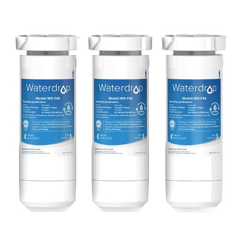 Waterdrop XWF Replacement for GE® XWF Refrigerator, GE® XWF Water Filter, WR17X30702, 3 Filters（Not XWFE®)