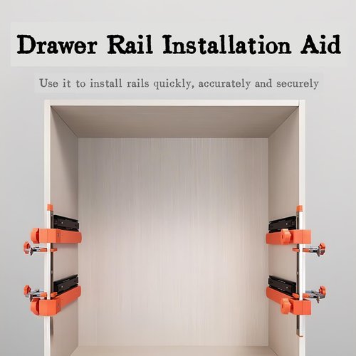 Precision Drawer Slide Installation Jig Kit with Toggle Clamp & Magnetic Arm – Fast Alignment Tool for Cabinets, Drawers, and Desks(B-(for 4 Drawer Slides))
