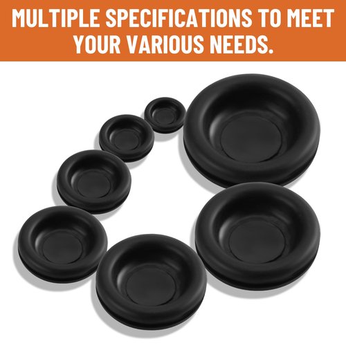 Yejesiy 210PCS Rubber Grommet kit, Premium 7 Sizes Rubber Grommets for Wiring, Automotive, Home Improvement, Closed Wire Grommet for Wire Electrical Appliance Plumbing
