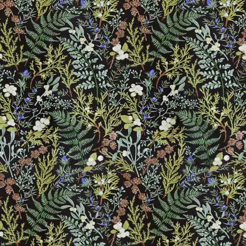 Okydoky Peel and Stick Wallpaper, Black Floral Wallpaper, 17.3"x236", Boho Leaf Wall Paper, Self-Adhesive Contact Paper, Home Decor for Bathoom Kitchen Wall Cabinet, Vinyl Waterproof L93192-6(US)