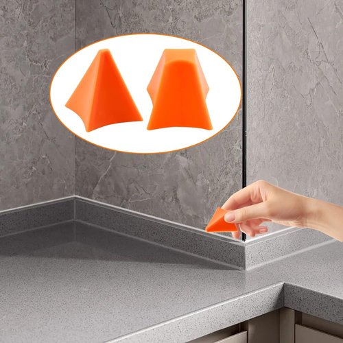 That Silicone Tool, Caulking Tool, Caulk Remover Tool, Orange Silicone Seam Tool Kit(3/6/10/16mm), Effective Grout Spreader for Kitchen, Bathroom, Window (4size)