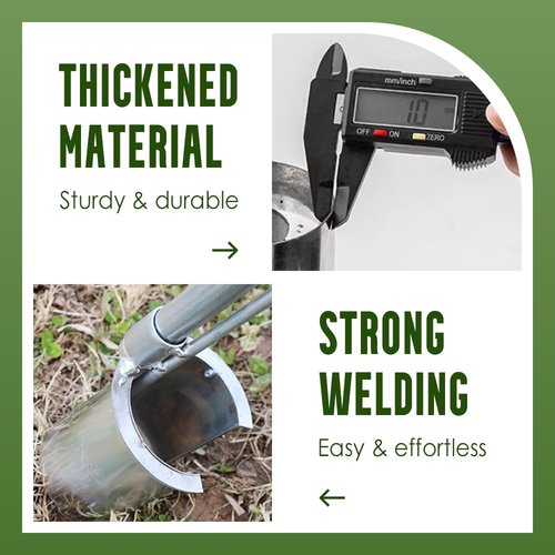 Bulb Planter Tool Stainless Steel, 2025 New Garden Seedling Transplanter, Easy Seed & Bulb Planting Tool for Flowers, Vegetables, Fruit Trees, Heavy-Duty Garden Hand Tool (1PC)