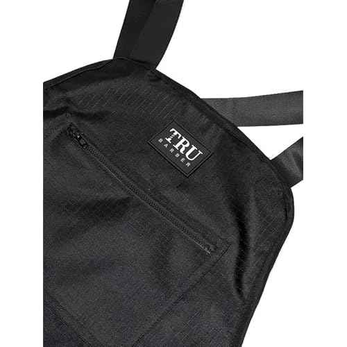 TRU BARBER Professional Apron, Barber Apron, Hair Stylist Apron, Tools Apron, Women/Men (Black)