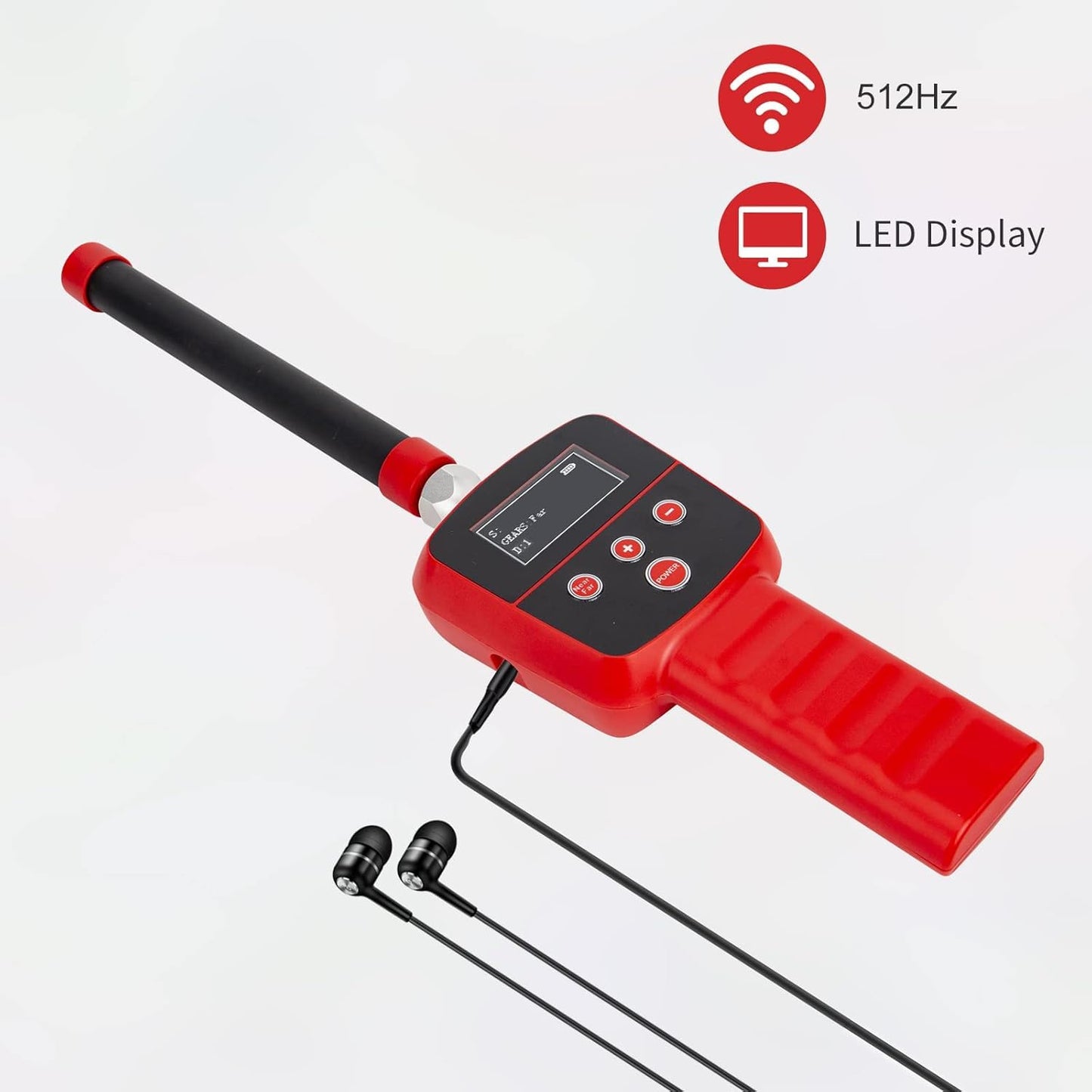 512HZ Pipe Locator Receiver Underground Pipeline Tester Locator,Sewer Inspection Receiver for Sewer Camera LED Display Pipe Inspection Locator for Exploration