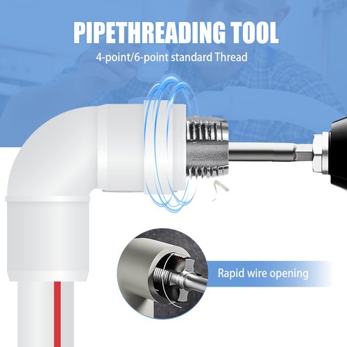 2PCS Integrated Internal & External Pipe Threading Tool,Pipe Sizes Rethreading Tool Pipe Thread Cutting Tool for Electric Drill (1/2"+3/4")