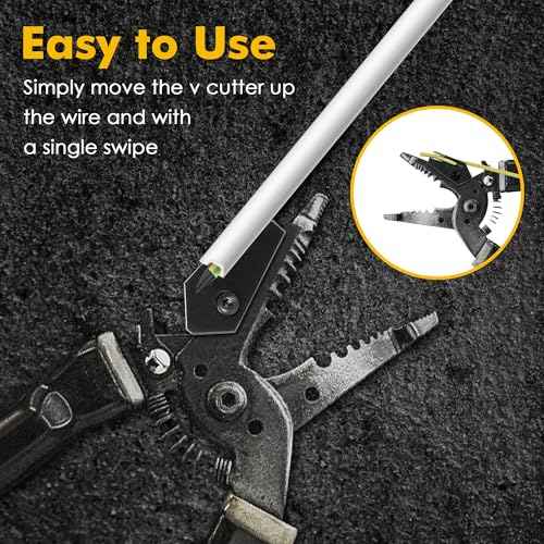 Enhon 2 Pack V Cutter Nmsc Cable Stripper, Stainless Steel Wire Cutter Nm Wire Stripper Tool, Knife Attachment, Black