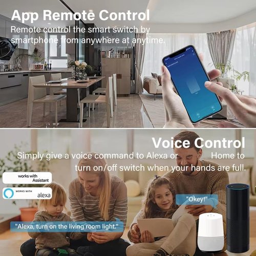 Bloepum Tuya Smart WiFi Dry Contact Switch Module 10A Home Universal DIY Breaker Relay Work with Smart Life AC 85-265V