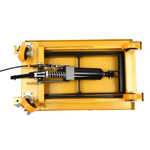 226.8 kg/500 lbs Hydraulic Lift Cart Single Scissor Hydraulic Lift Freestanding Table Top Hydraulic Lift with Rack Handle and Universal Wheels for Material Handling Freestanding Mounting