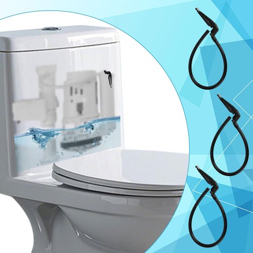 3pcs Toilet Refill Tube and Clip Replacement, Rubber & Plastic Toilet Tank Replacement Hose Kit Fill Overflow Parts Compatible with 100 200 200A 400A and Most Other Valves