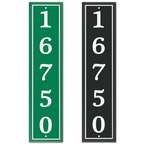Personalized Reflective Address Plaque, Custom Aluminum Address Sign for Mailbox, House, Street, Outside, Vertical House Number Sign with Two Screw, 16" x 3.5" (Black or Green)