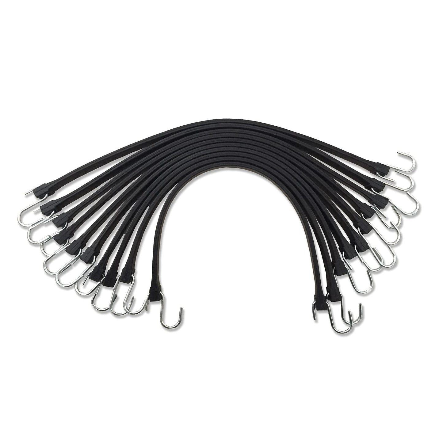 HOXWELL 21" Rubber Bungee Cords with Hooks, Heavy Duty EPDM Bungee Cord with 150% Max Stretch, Heavy Duty Bungee Straps for Securing Tarps, Canvases, Cargo, Motorcycle, Weatherproof, Pack of 10