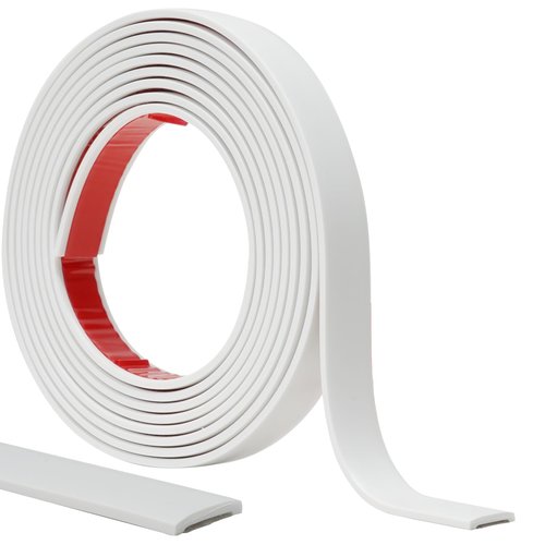 JSIWOTH Peel and Stick Trim, 0.8 in x 10 Ft Waterproof Molding Trim for Walls, Mirror Frame,Baseboard, Flexible & Self-Adhesive Trim White(Paintable)