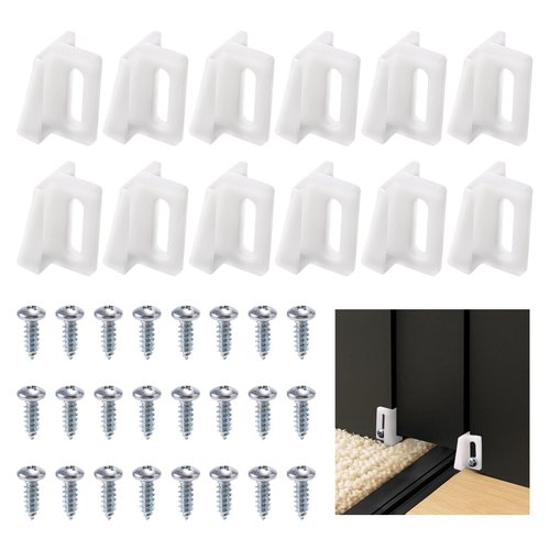 12pcs N 6950 Pocket Door Guide, Plastic Pocket Door Bottom Guide Doors Hardware 1.1 Inch with Screws, Jamb Mounted
