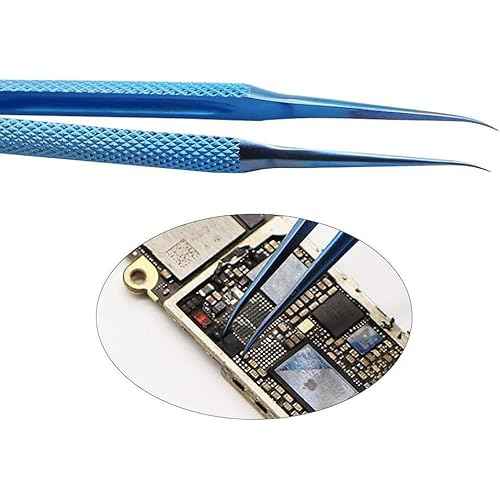 1PC Curved Headed TB-11 Precision Titanium Alloy Tweezers for Mobile Phone iPhone Motherboard Fingerprint Jump Line Wire Repair Microscope Tweezers
