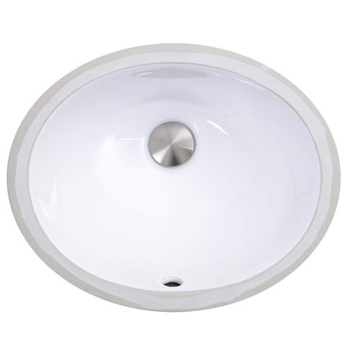 Nantucket Sinks UM-13x10-W 13x10" Oval Ceramic Undermount Vanity Sink – Small Bathroom Sink, Mini Tiny Bowl, Overflow, High Gloss White Vitreous China – Scratch & Stain Resistant, Great Point