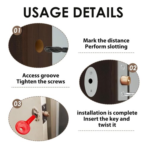 2Pcs Mortice Door Bolts With Star Key AntiTheft Door Security Rack Bolts Pipe Tube Well Security Mortise Lock Enduring