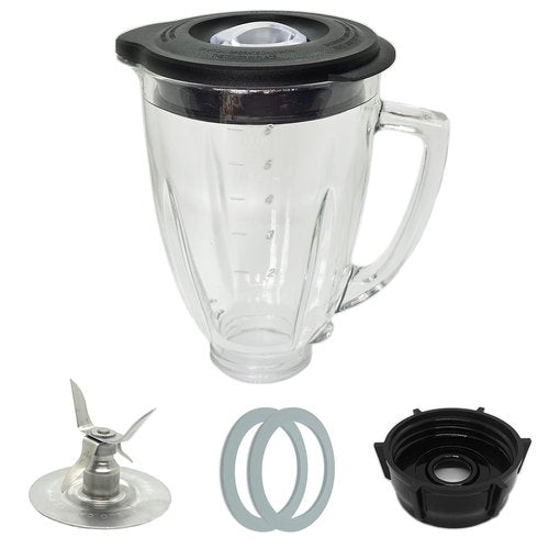 6 Cup Blender Glass Jar Replacement Parts with Blade for Oster Osterizer NOT fit Pro Master or Versa models