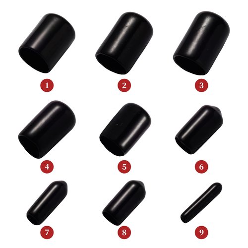 Aleric 163pcs Rubber End Caps,Round Bolt Covers Caps,Vinyl End Cap Screw Thread Protectors,Rubber Screw Cover Bolt Cap for Metal Tube Rod Bolt in Size 2mm 3mm 4.5mm 6mm 7mm 8mm 9mm 12mm 20mm(Black)
