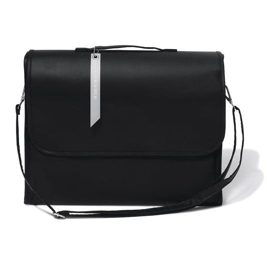 The PaperSavor ™ Fireproof Document Bag - Waterproof & Flame Retardant Bag for Documents, Cash, & Essentials - Stylish with Wide Strap, Secure Closure, Interior Organization - Large, Black