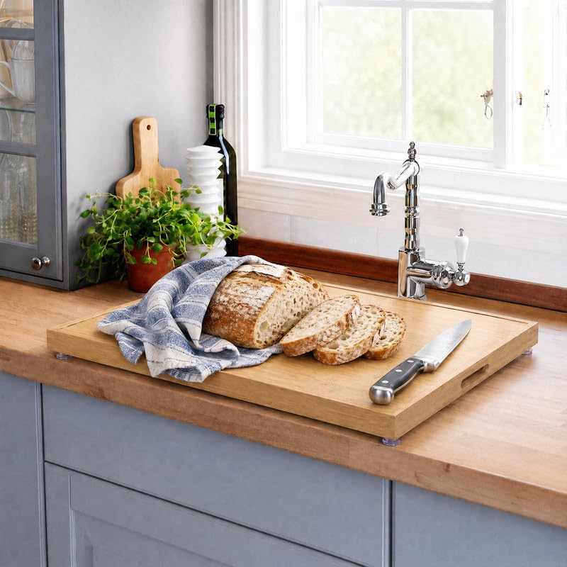 Stovetop Bamboo Noodle Board Cover 30x22 in for Gas Stoves & RV Cooktop