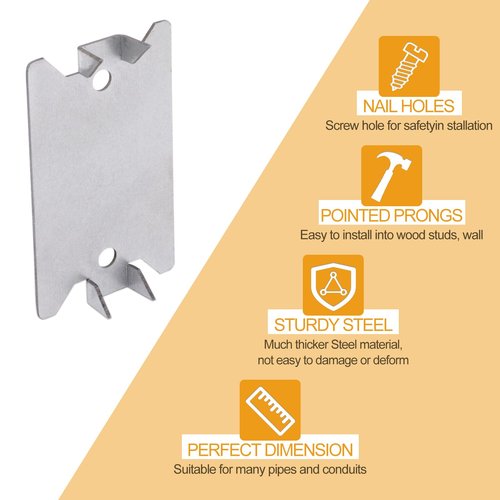 BENLIUDH 20pcs Nail Plates Electrical Cable Protector for Wood Studs, 2.5 X 1.5 Inch Nail Plate for Protection Plumbing and Wiring