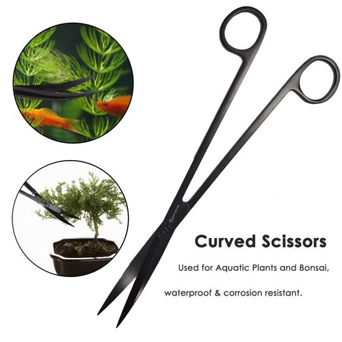 Aquarium Tweezers, Capetsma Stainless Steel Aquarium Plant Tools Long Aquascaping Tools Scissors Spatula Aquatic Plants Tool Set for Freshwater and Saltwater