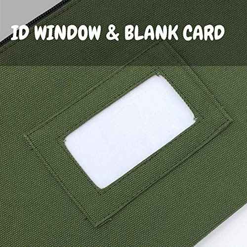 Canvas Tool Bag With ID Window And Blank Cards ? Large Zipper Tool Pouches Organizer ? Heavy Duty Small Tool Bag ? 12 x 7 inch Zipper Bag ? 7 Pieces 7 Colors