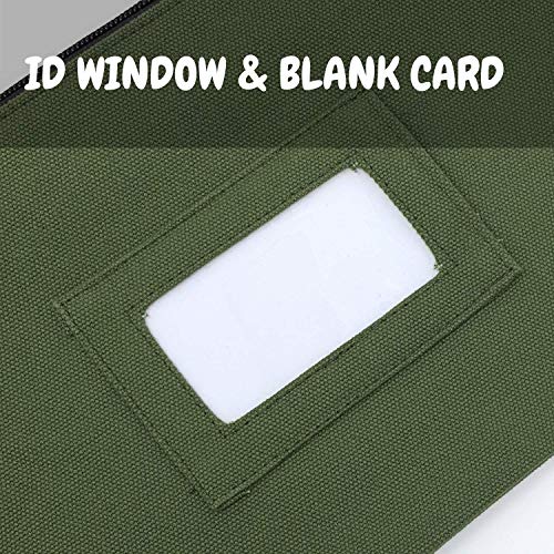 Canvas Tool Bag With ID Window And Blank Cards ? Large Zipper Tool Pouches Organizer ? Heavy Duty Small Tool Bag ? 12 x 7 inch Zipper Bag ? 7 Pieces 7 Colors