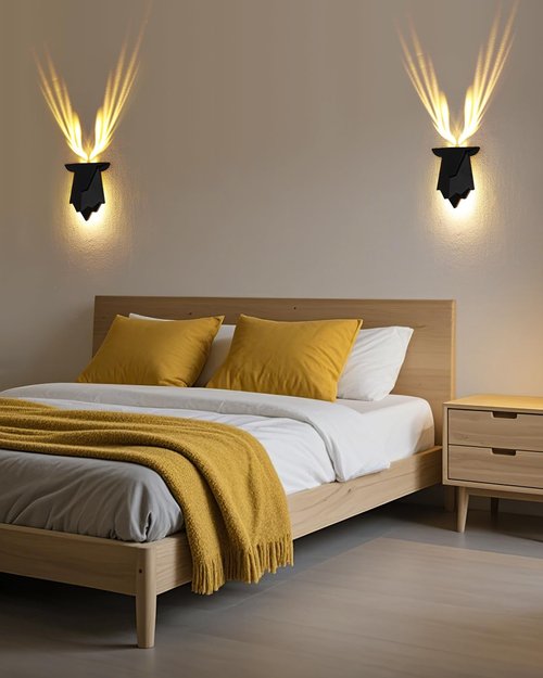 Fuloon Antler Night Light with Remote Control, Adjustable Deer Wall Lamp Battery Operated and Removable Charging for Bedroom, Living Room, Hallway 1PC